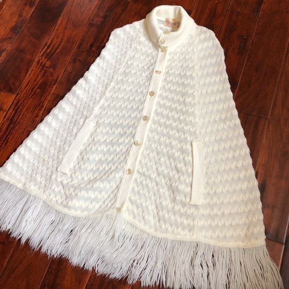 Vintage Jackets & Coats Vintage 7s Dillards High Neck Sweater Cape